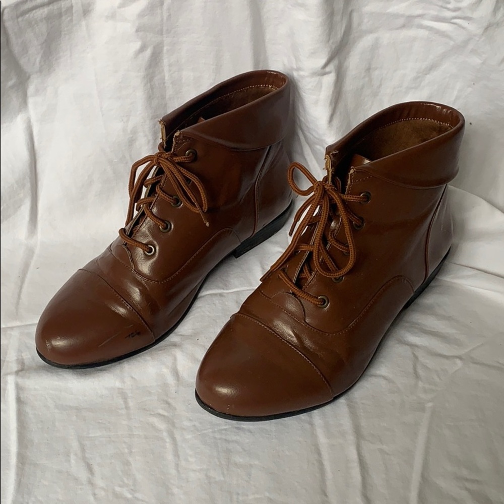Brown “Leather” Booties CLOSET CLEAROUT